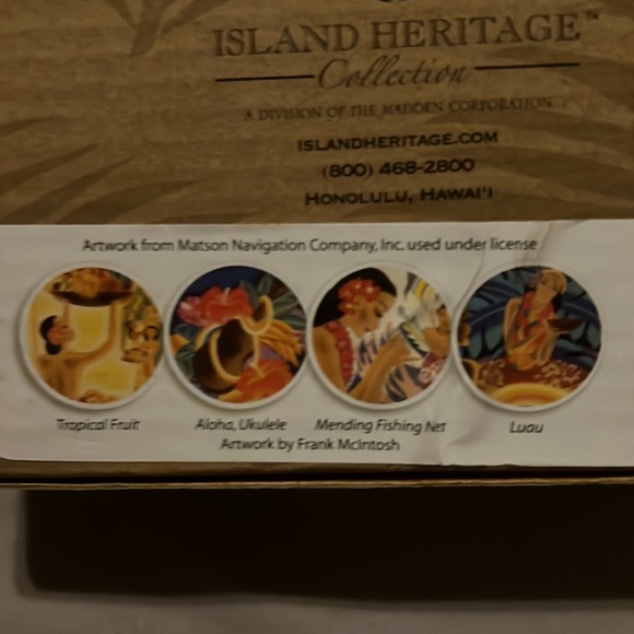 MATSON Island Heritage Collection Set of 4 Stone Coasters with Storage Caddy - Picture 3 of 4